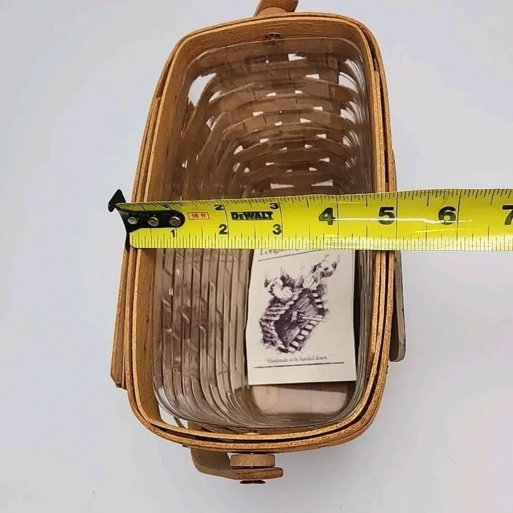 Longaberger Basket Dresden 1993 Edition w/Protector Flag Charm Woven Collectible